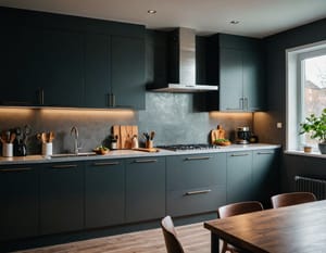 Проект кухни-гостинной в стиле лофт